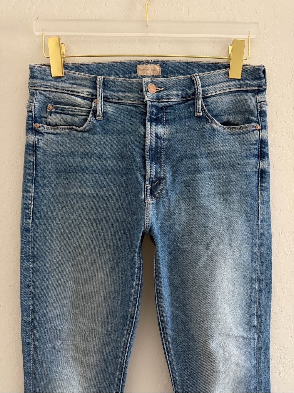 MOTHER Mid Rise Dazzler Ankle Fray Jeans in Riding The Cliffside Size 29 - Picture 9 of 13